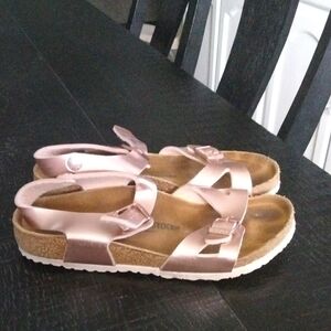 Birkenstock Kids Metallic Pink Sandals